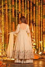 Elegant Heavy Silk Anarkali Suit Set with Sequins & Thread Work