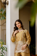 Elegant Banarasi Viscose Co-ord Set with Heavy Bead Embroidery - Golden Heritage Collection