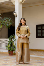 Elegant Banarasi Viscose Co-ord Set with Heavy Bead Embroidery - Golden Heritage Collection