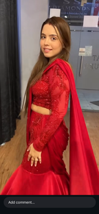 Designer Red Ready-to-Wear Satin Silk Saree with Embroidery & Sequence Work