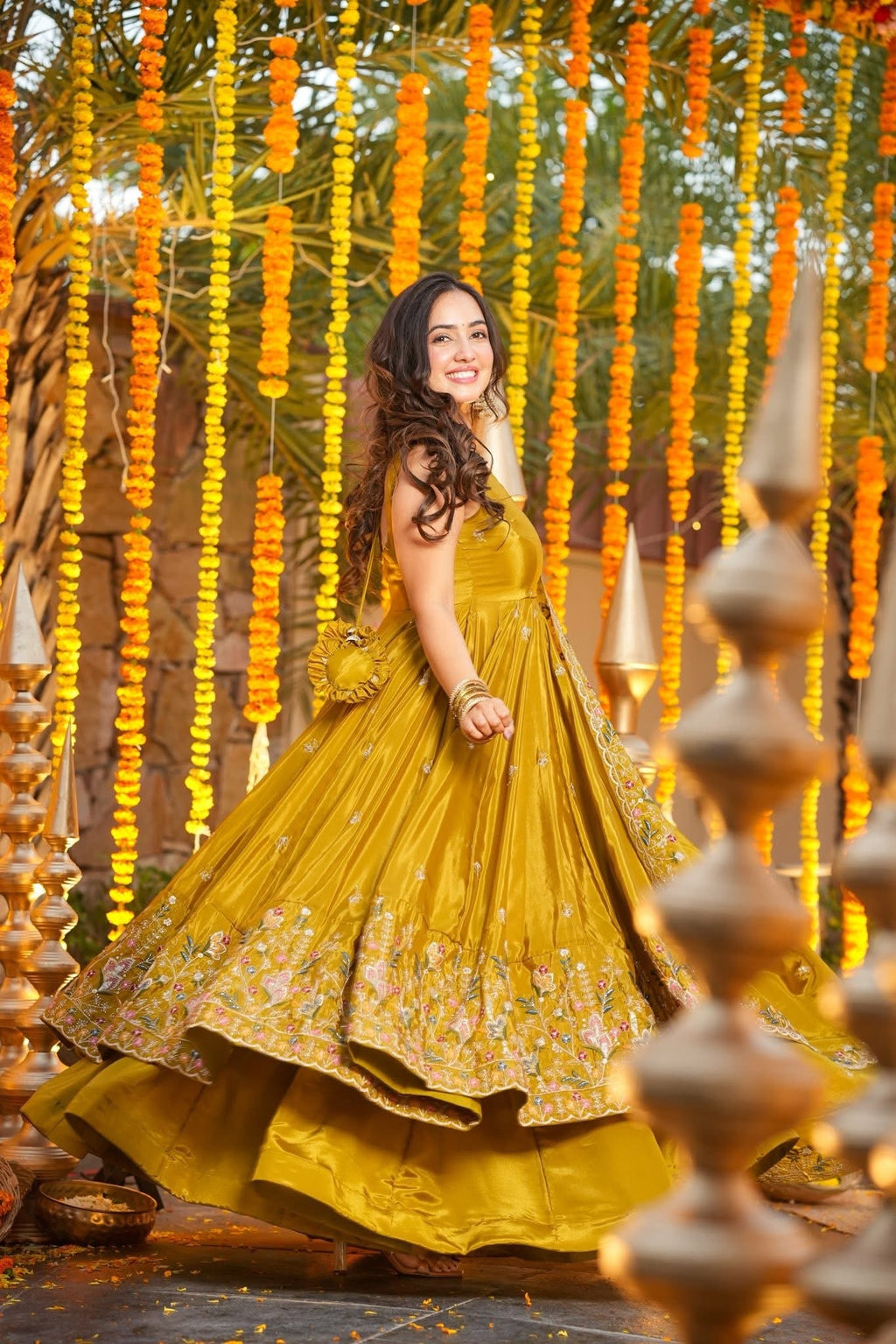 Elegant Heavy Silk Anarkali Suit Set with Sequins & Thread Work