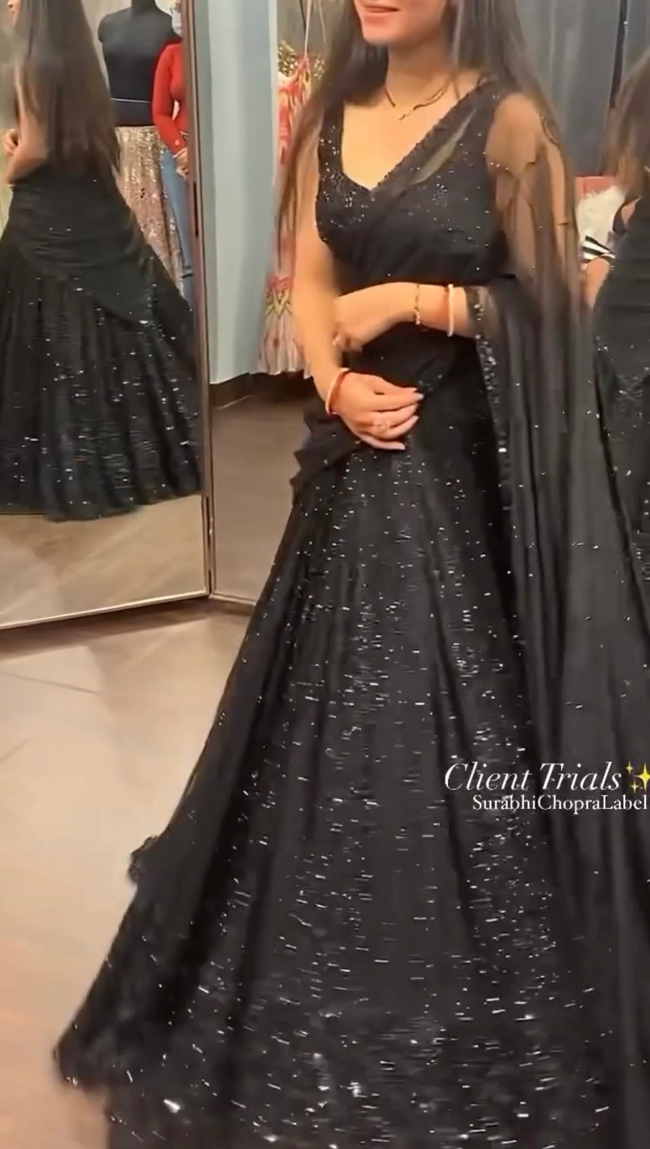 Black Lehenga Choli With Squnce Embroidery Work And Soft Georgette Dupatta