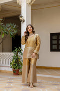 Elegant Banarasi Viscose Co-ord Set with Heavy Bead Embroidery - Golden Heritage Collection