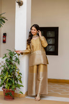 Elegant Banarasi Viscose Co-ord Set with Heavy Bead Embroidery - Golden Heritage Collection