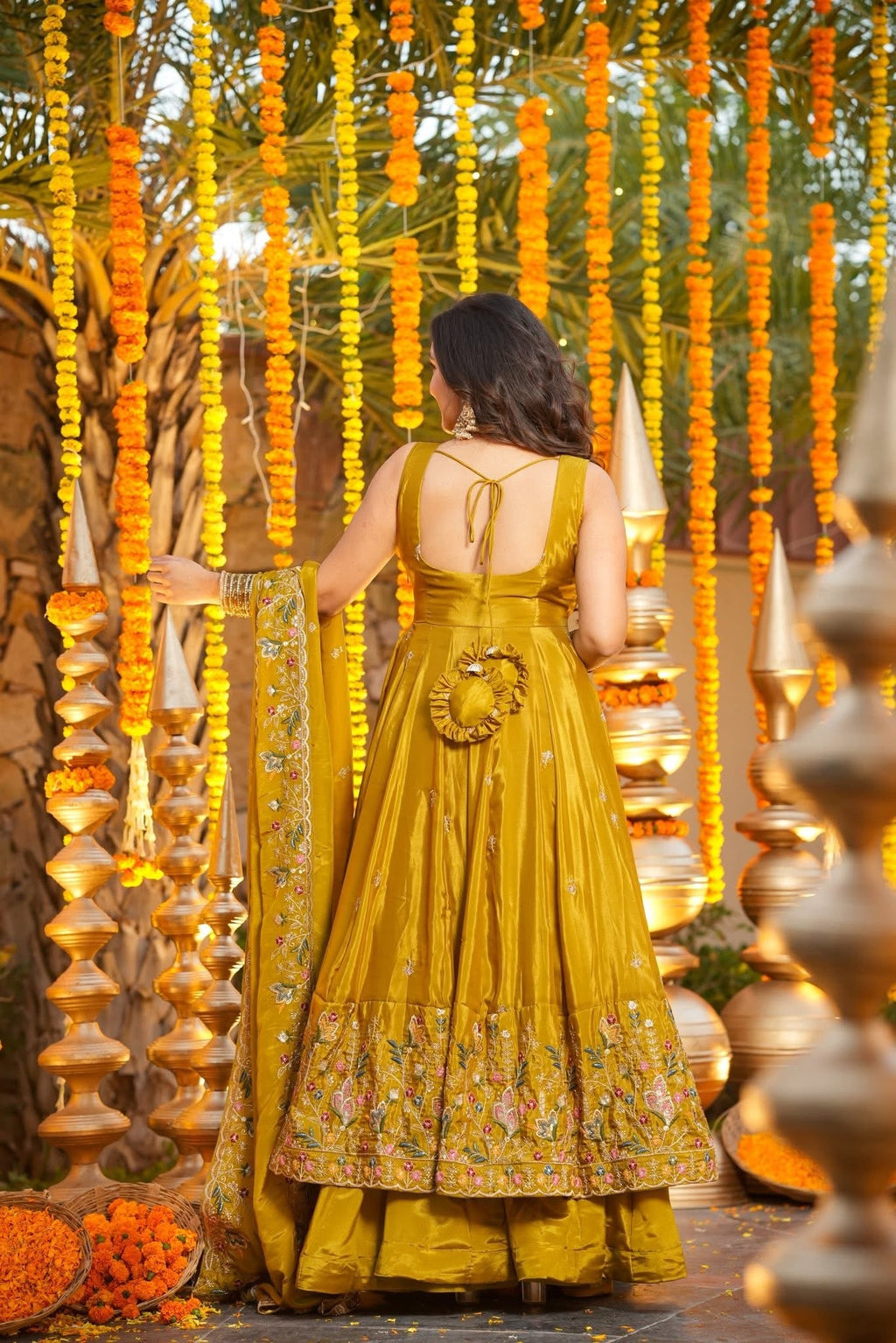 Elegant Heavy Silk Anarkali Suit Set with Sequins & Thread Work