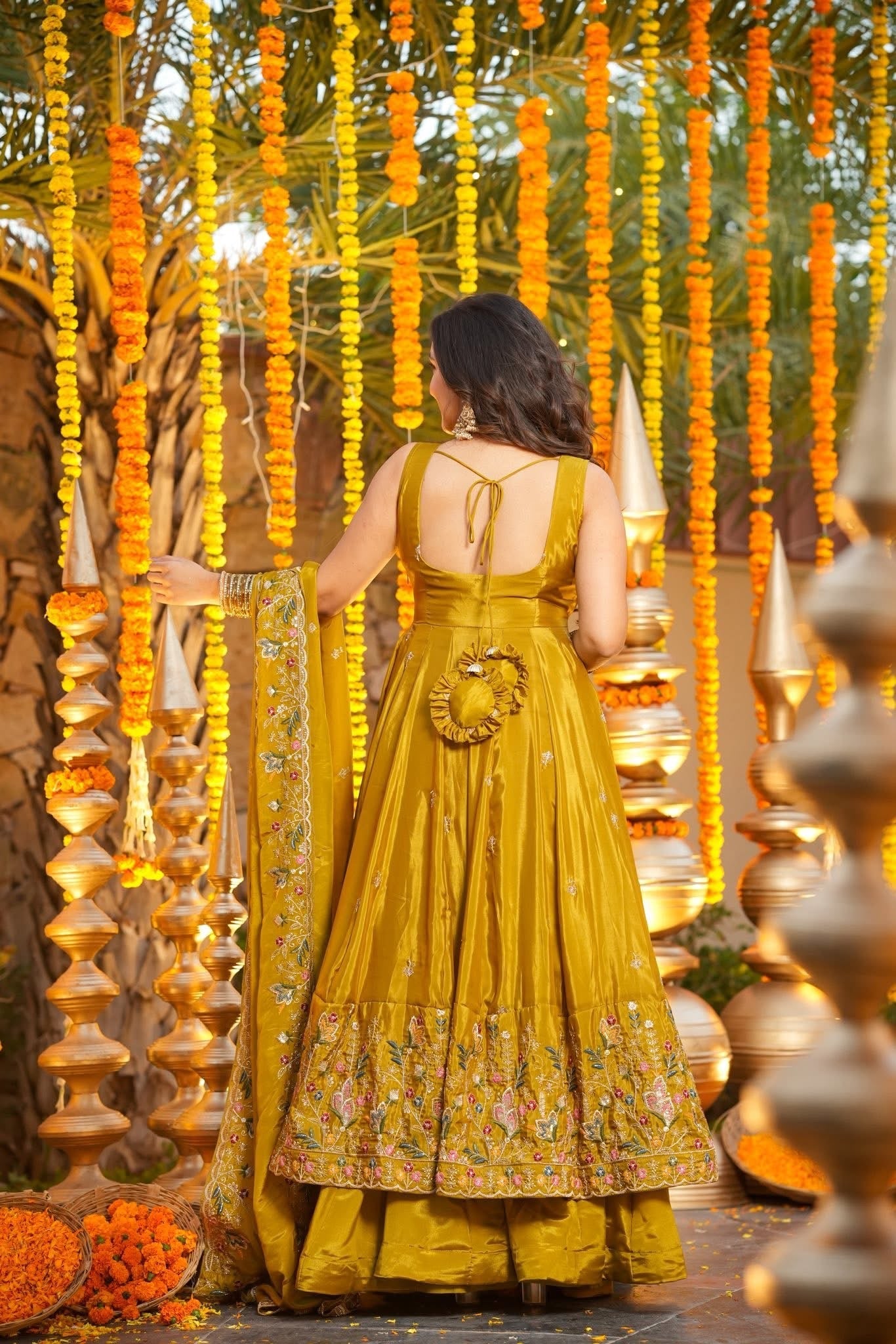 Elegant Heavy Silk Anarkali Suit Set with Sequins & Thread Work
