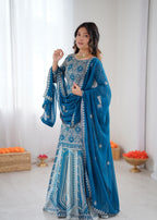 Blue Sequnce Lehenga Suit