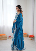 Blue Sequnce Lehenga Suit