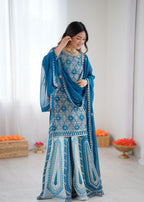 Blue Sequnce Lehenga Suit