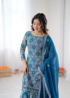Blue Sequnce Lehenga Suit