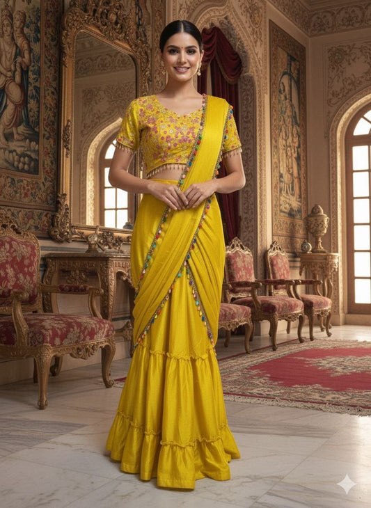 Presenting You Most Beautiful Latest Full Stitched Saree
