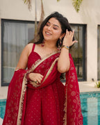 Elegant Tabby Organza Peplum Style Sharara Set