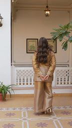 Elegant Banarasi Viscose Co-ord Set with Heavy Bead Embroidery - Golden Heritage Collection